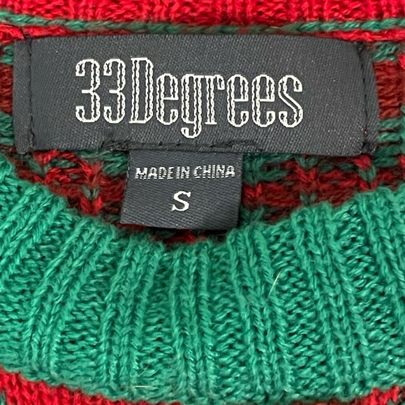 33 Degrees Men's Ugly Christmas Sweater Fire Breathing Dragon Size Small - Picture 3 of 6